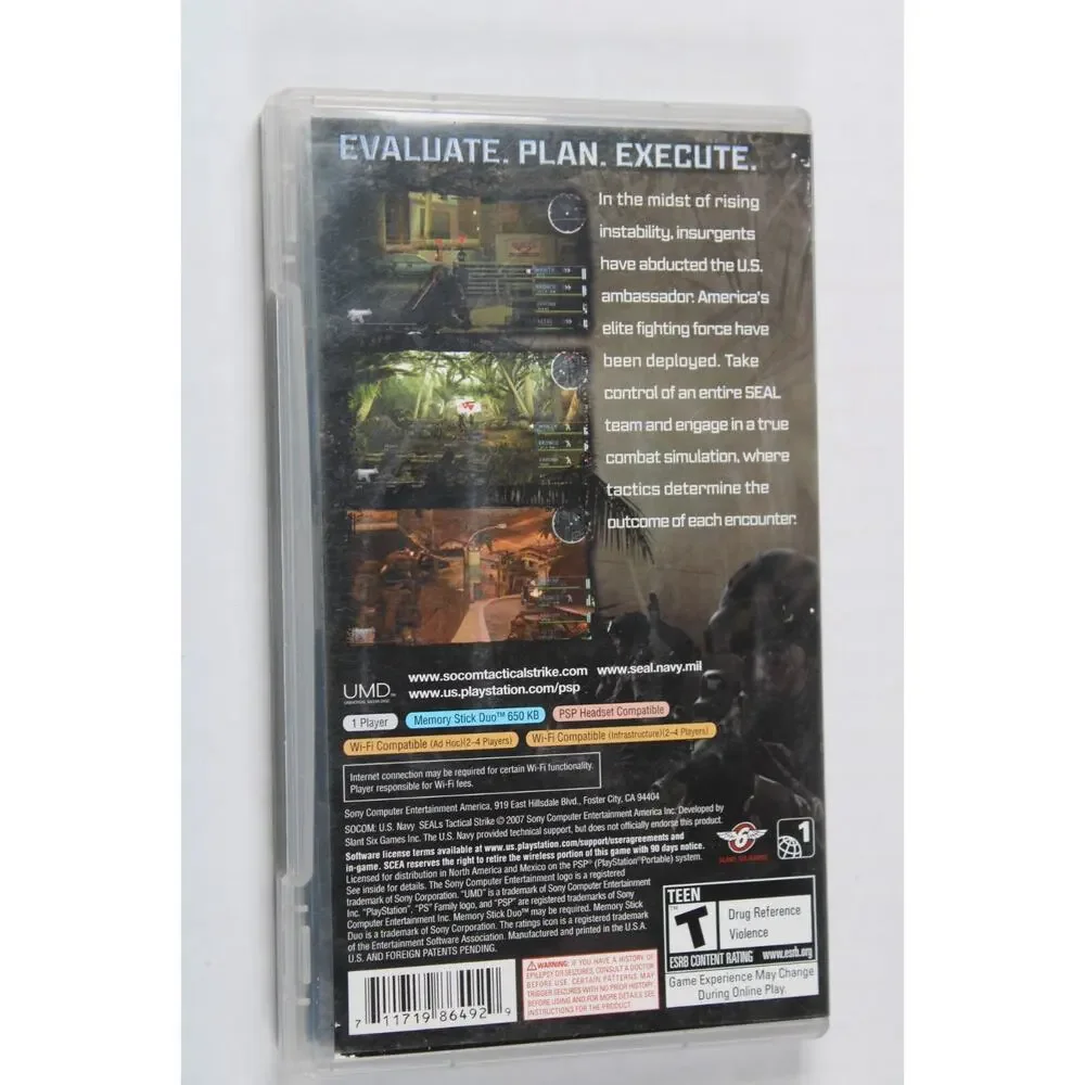SOCOM: U.S. Navy SEALs - Tactical Strike (Sony PSP, 2007) CIB Complete w/ Manual